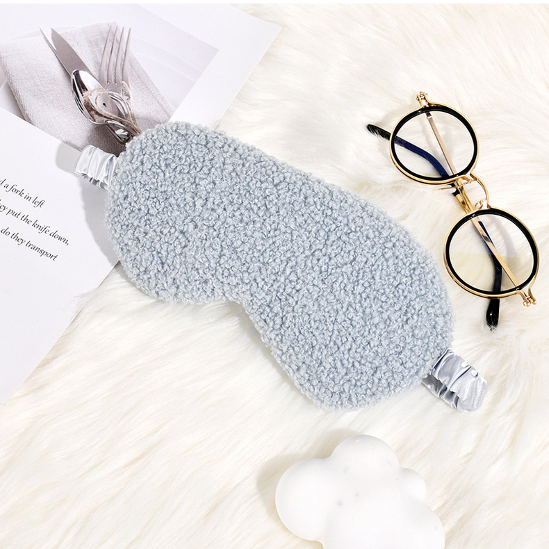 毛绒眼罩现货批发泰迪绒眼罩秋冬舒适亲肤仿真丝护眼罩遮光睡眠详情27