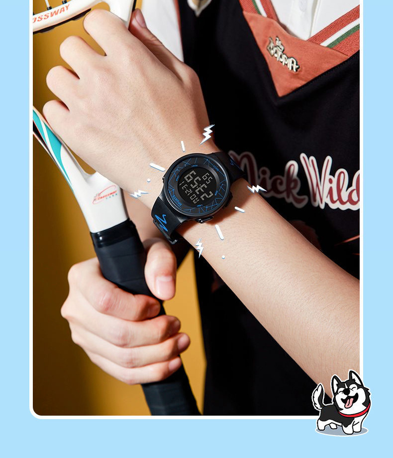 Electronic watch for male high school and junior high school students, simple and trendy, waterproof, luminous, sports, multi-functional alarm clock pic 3