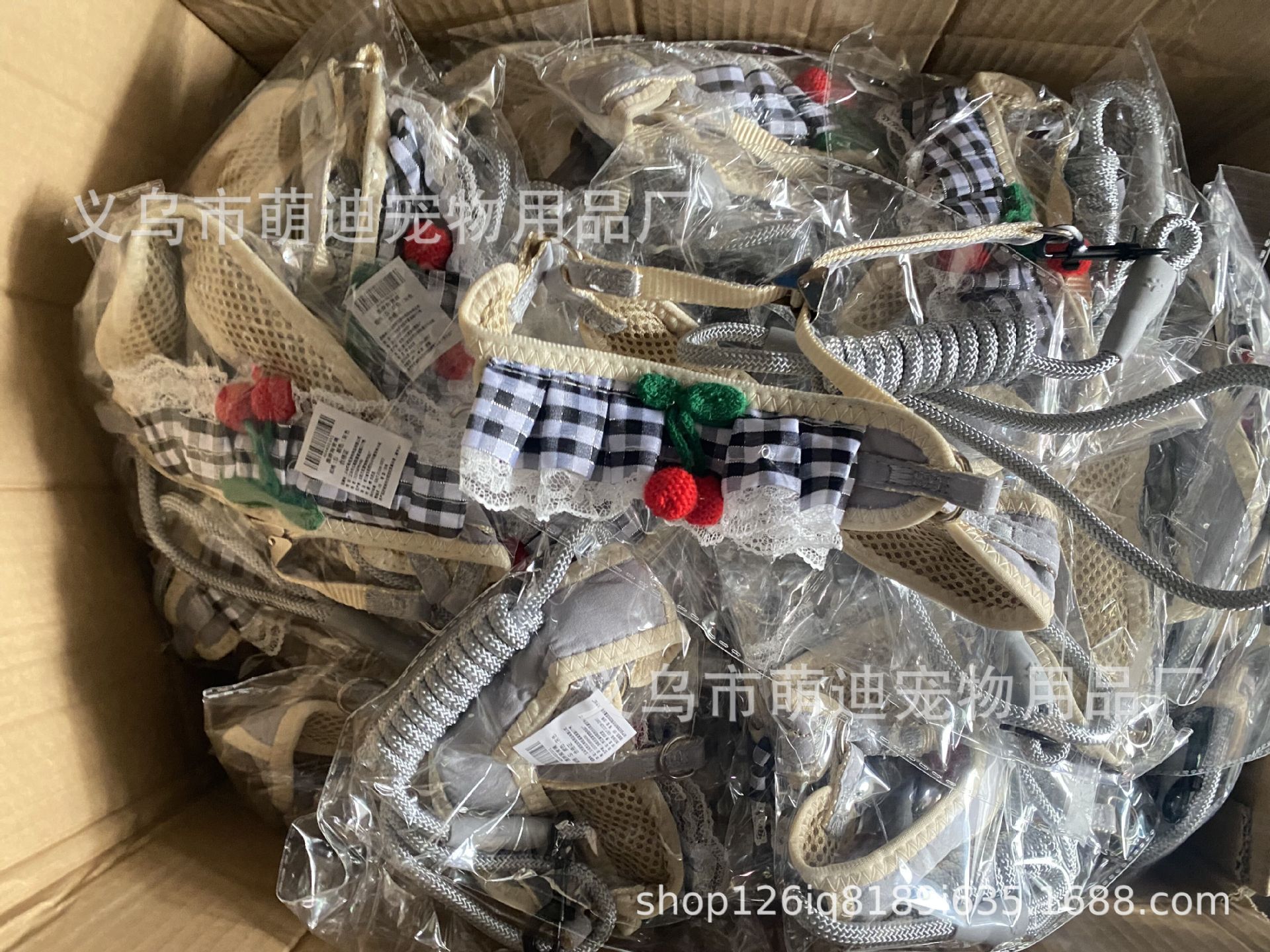 狗狗牵引绳可爱胸背带遛猫咪绳泰迪小型犬狗链宠物用品狗绳子批发详情4