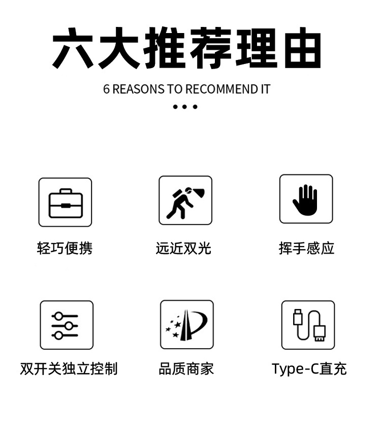 Cross-border LED outdoor strong bald light strip, COB rechargeable headlamp, cycling night fishing, running light, white and red dual-light pic 3