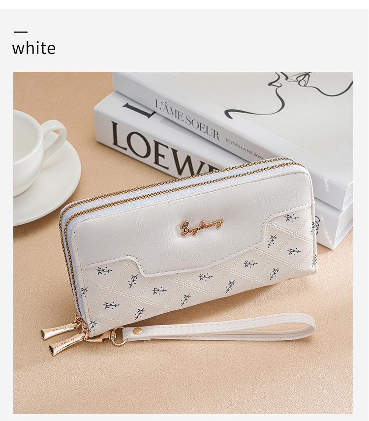 钱包女生长款新款韩版简约拼接手拿包wallet零钱包卡包女士高级感详情30