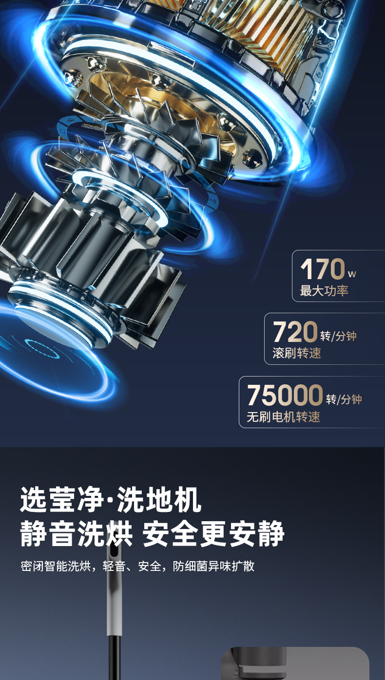网红品牌躺平洗地机延边一体机家用无线大吸力智能吸尘器干湿两用详情9