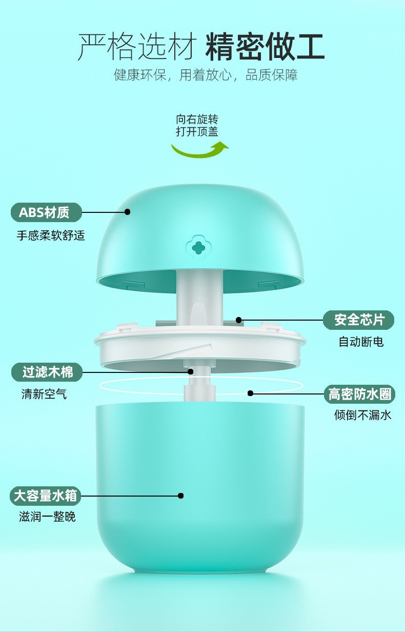 New Clover air humidifier USB desktop home car mini humidifier logo essential oil diffuser pic 10