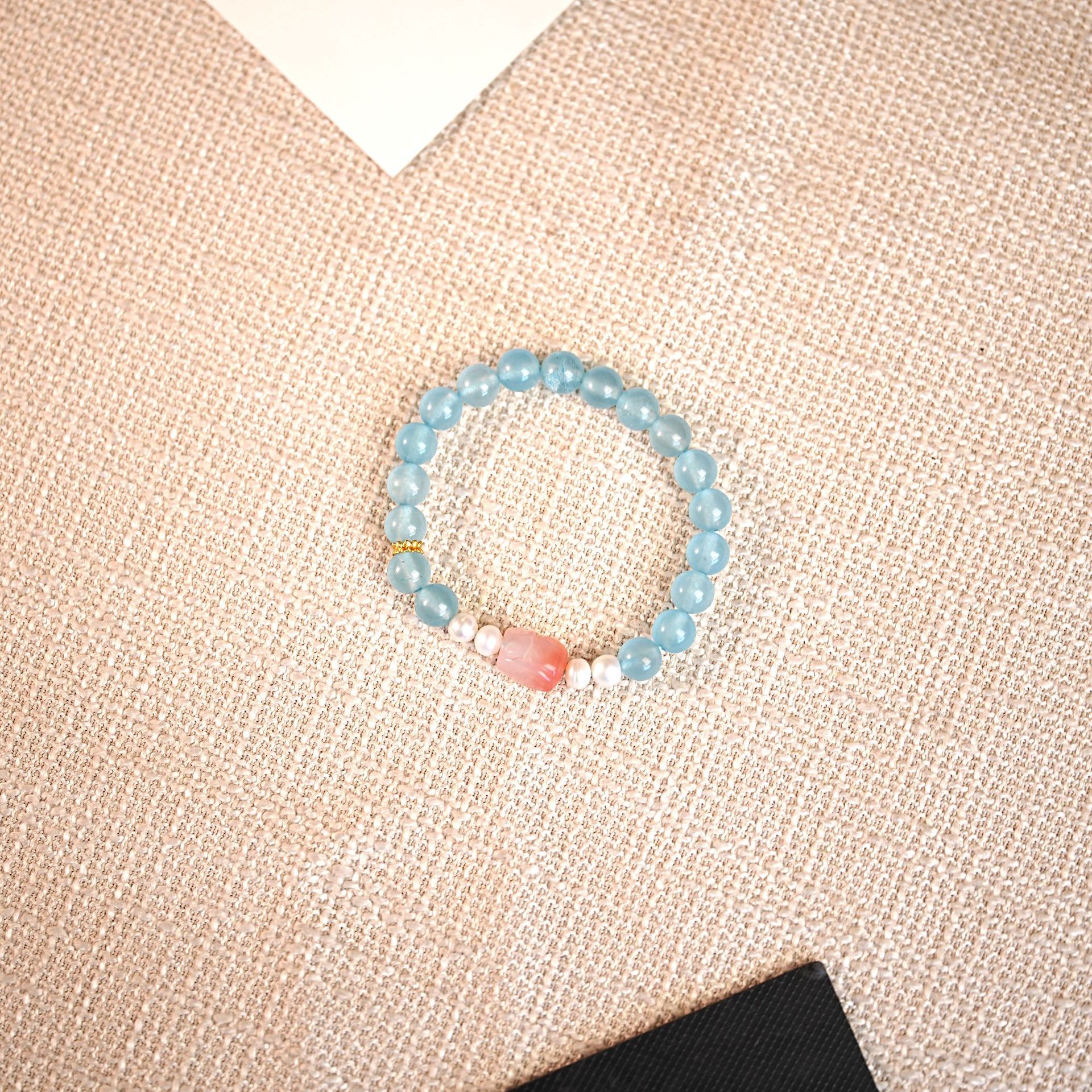新中式链条石海蓝宝手串国风复古时尚高级感女手链串珠饰品配饰详情5