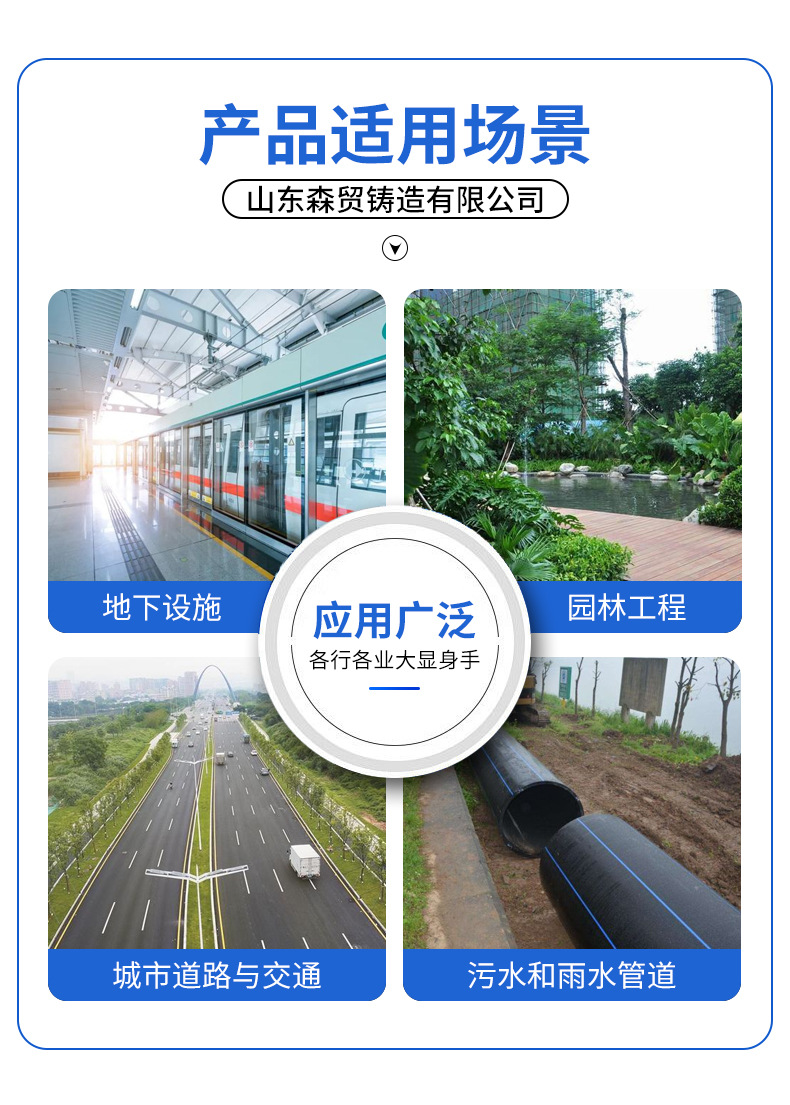 Ductile iron water channel cover plate 500*500 500*400 cast iron manhole cover QT500-7 sewage pressure manhole cover pic 12