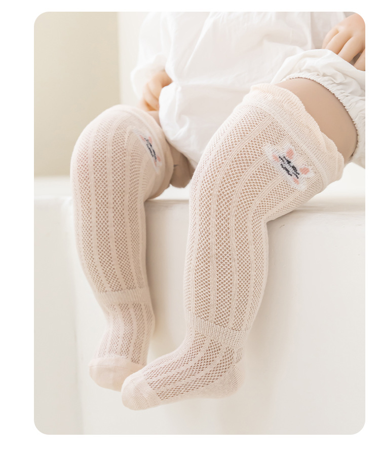 2025春夏超薄a类婴儿长筒袜防蚊袜宝宝过膝袜子新生儿无骨松口网眼0-1岁详情15