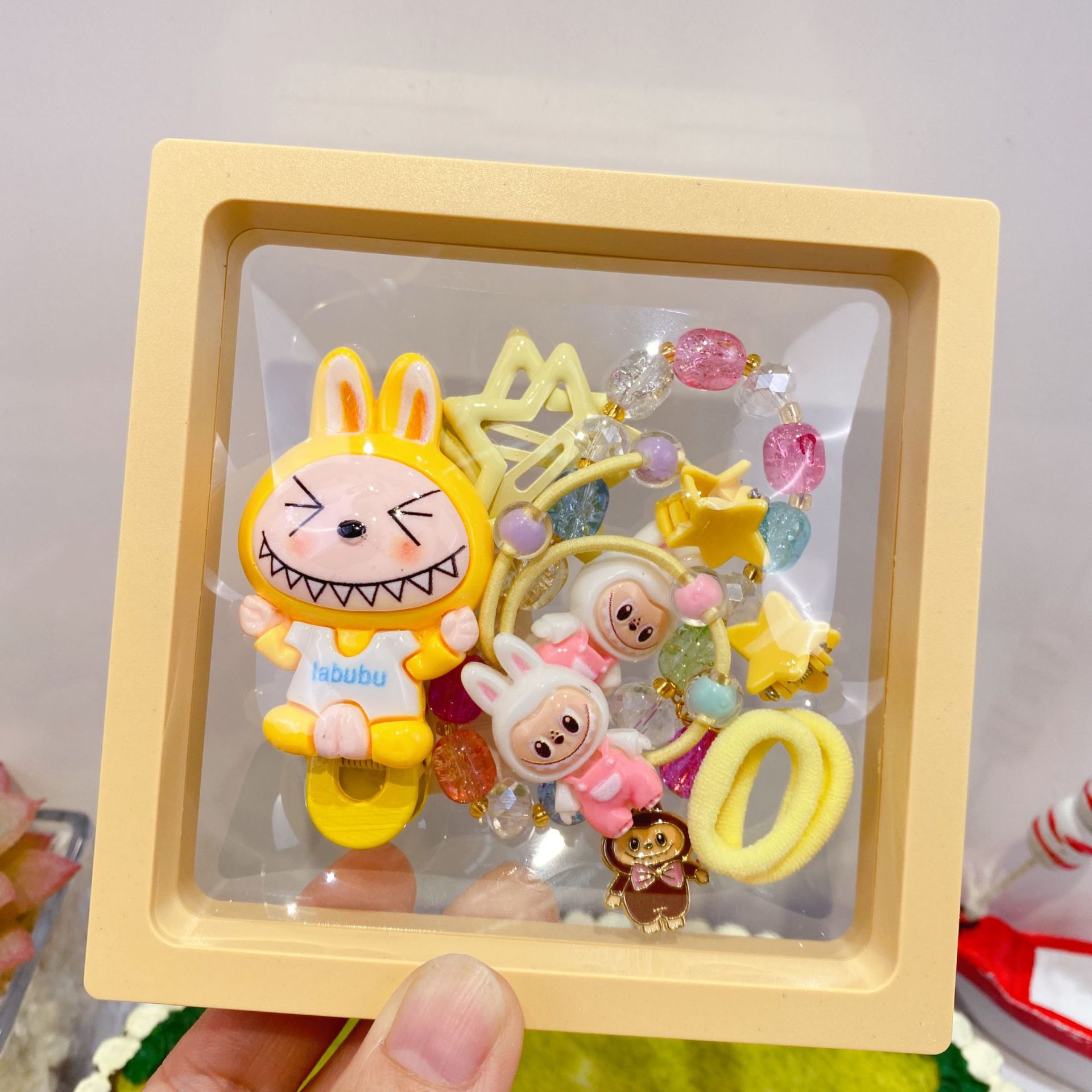 新款哒布布水晶手链卡通皮筋发夹饰品套装可爱少女心装扮时尚精品详情30