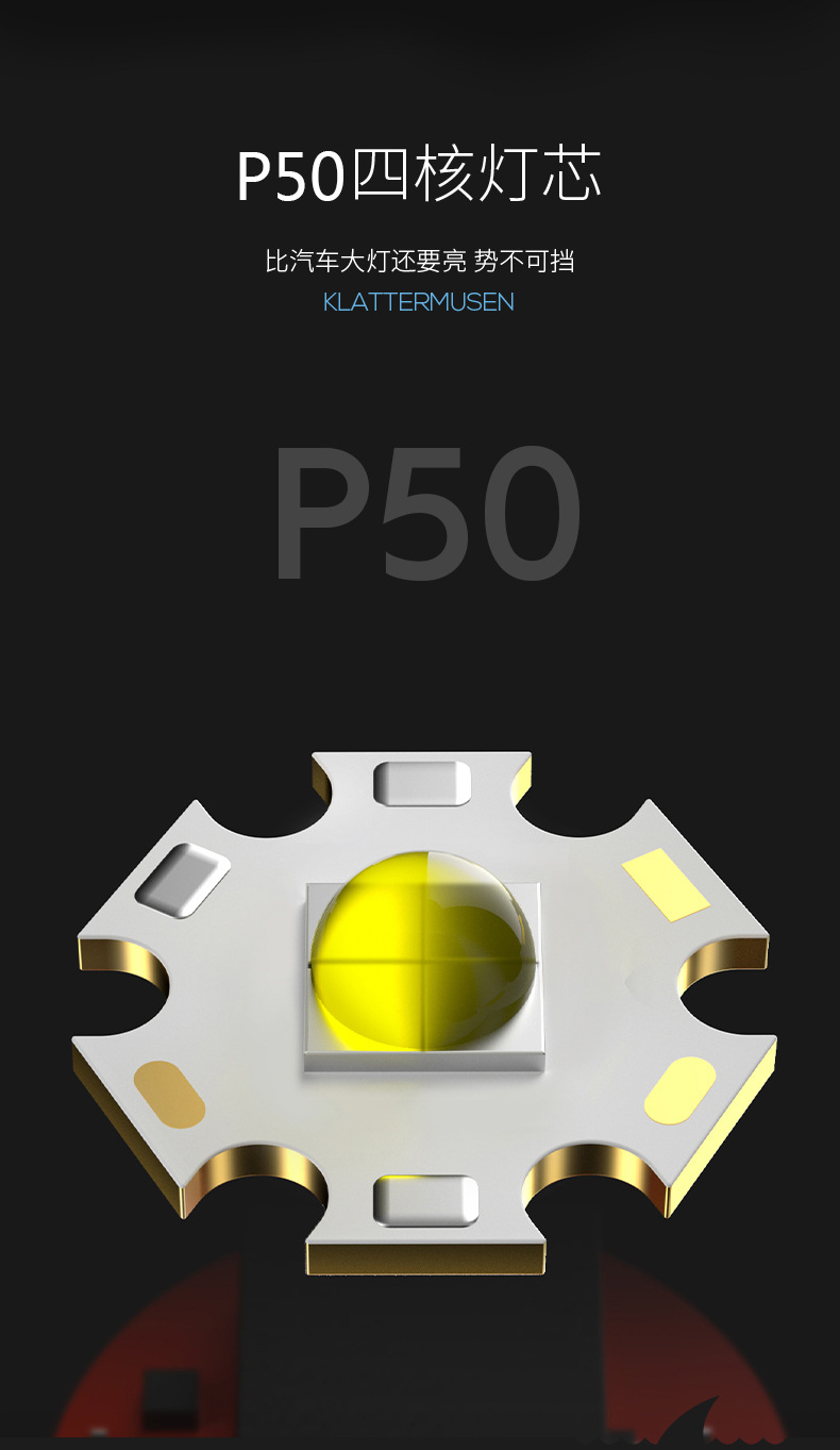 Flashlight with intense light, bright laser cannon, long-lasting charging, outdoor tactical multi-functional mini white laser flashlight pic 2