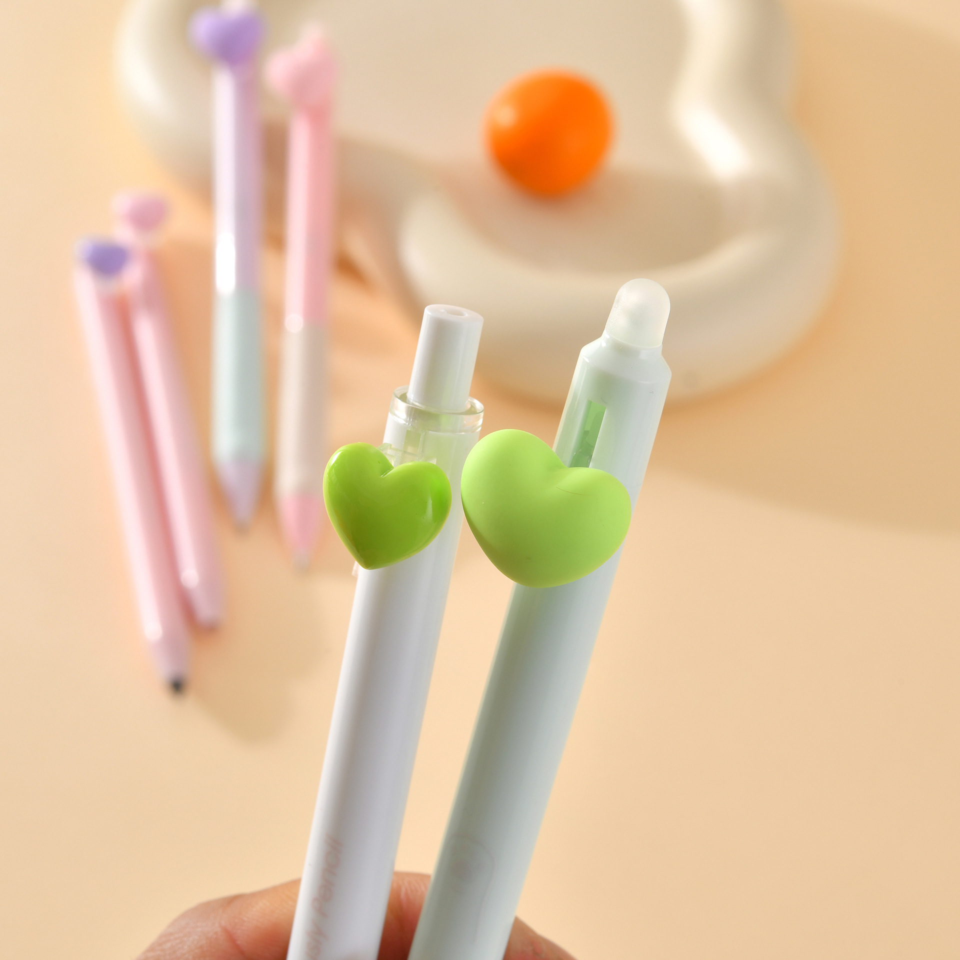 The Chenxi Love Press Set features an erasable gel pen and an eternal pencil with a blue core, ensuring smooth and fluid writing for students pic 3