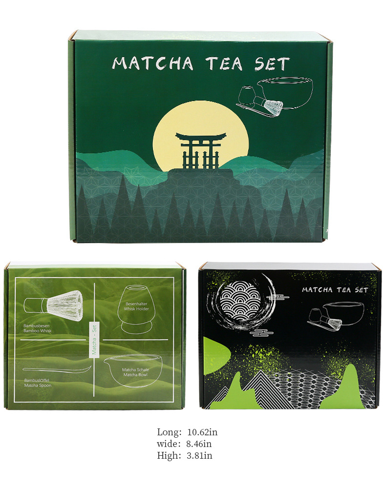 Japanese-style matcha bowl, ceramic matcha whisk set, bamboo matcha brush, Hyabonri Song Dynasty tea ceremony gift box pic 5