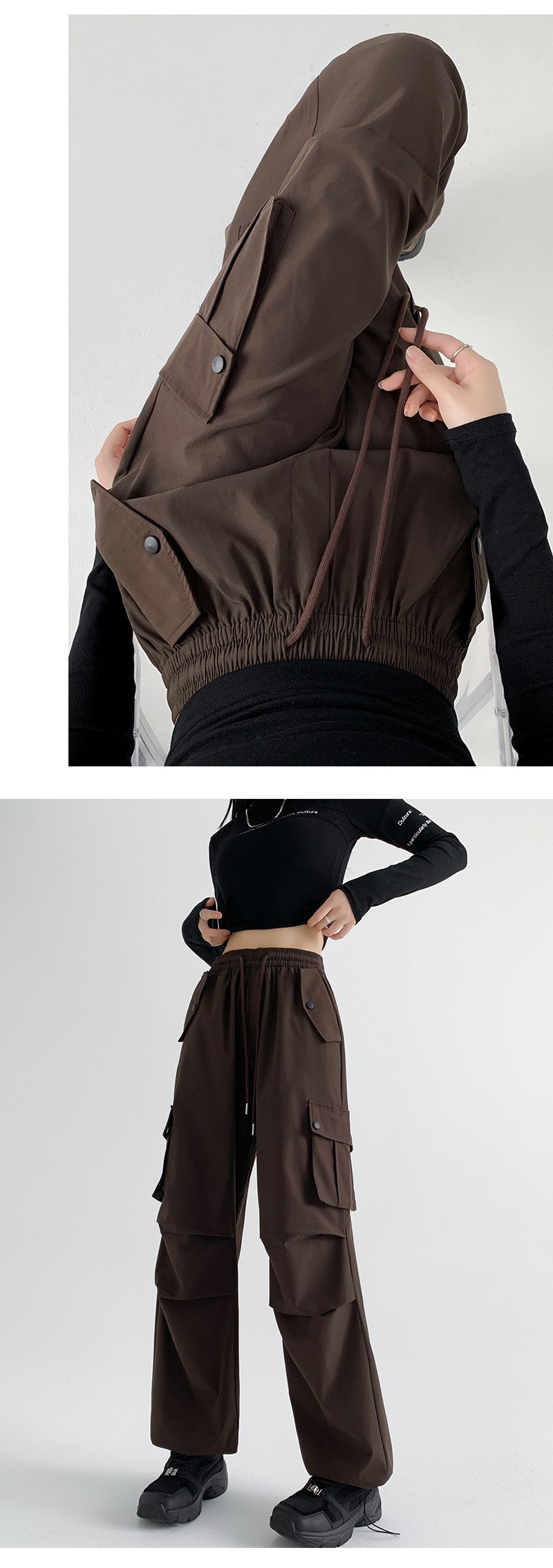 美式工装裤女裤子春夏2025新款宽松垂感直筒裤卫裤显瘦休闲阔腿裤详情19