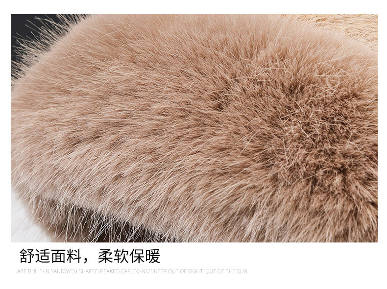 秋冬季可爱小熊毛绒绒百搭护耳包头帽女加厚套头防寒保暖加厚帽子详情9