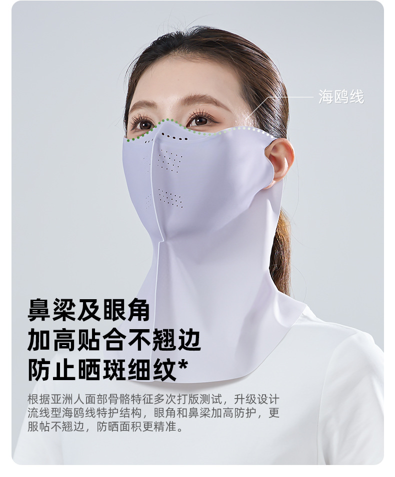 夏季爆款防晒面罩防紫外线冰丝防晒面纱脸基尼女透气护眼防晒口罩详情10