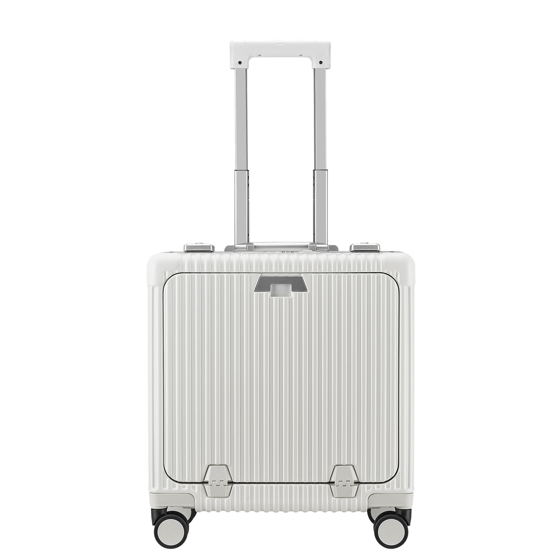 Source factory 18-inch front-opening suitcase, multi-functional aluminum frame handle suitcase, charging suitcase, water cup holder travel suitcase pic 30