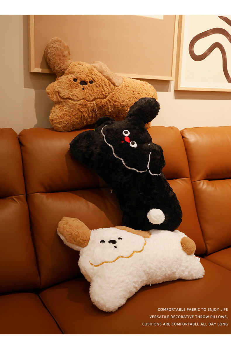Creative Dudu dog throw pillows, cute puppy plush toys, sofa cushions, soothing dolls, living room decoration gifts pic 19