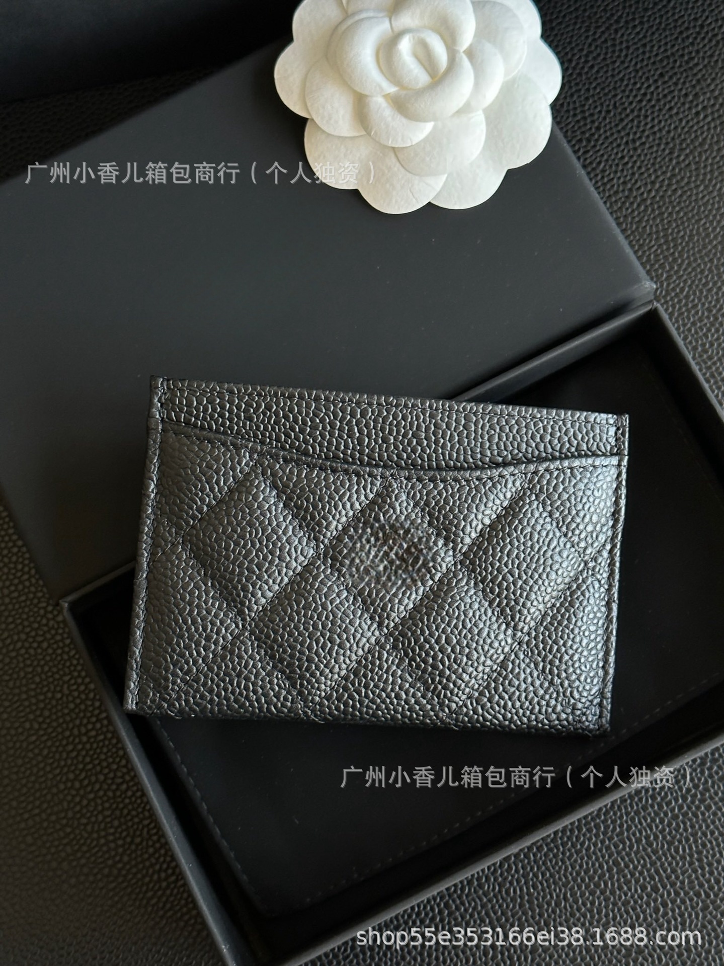 小香cf卡包卡夹零钱包菱格haas鱼子酱牛皮一折零钱包详情9