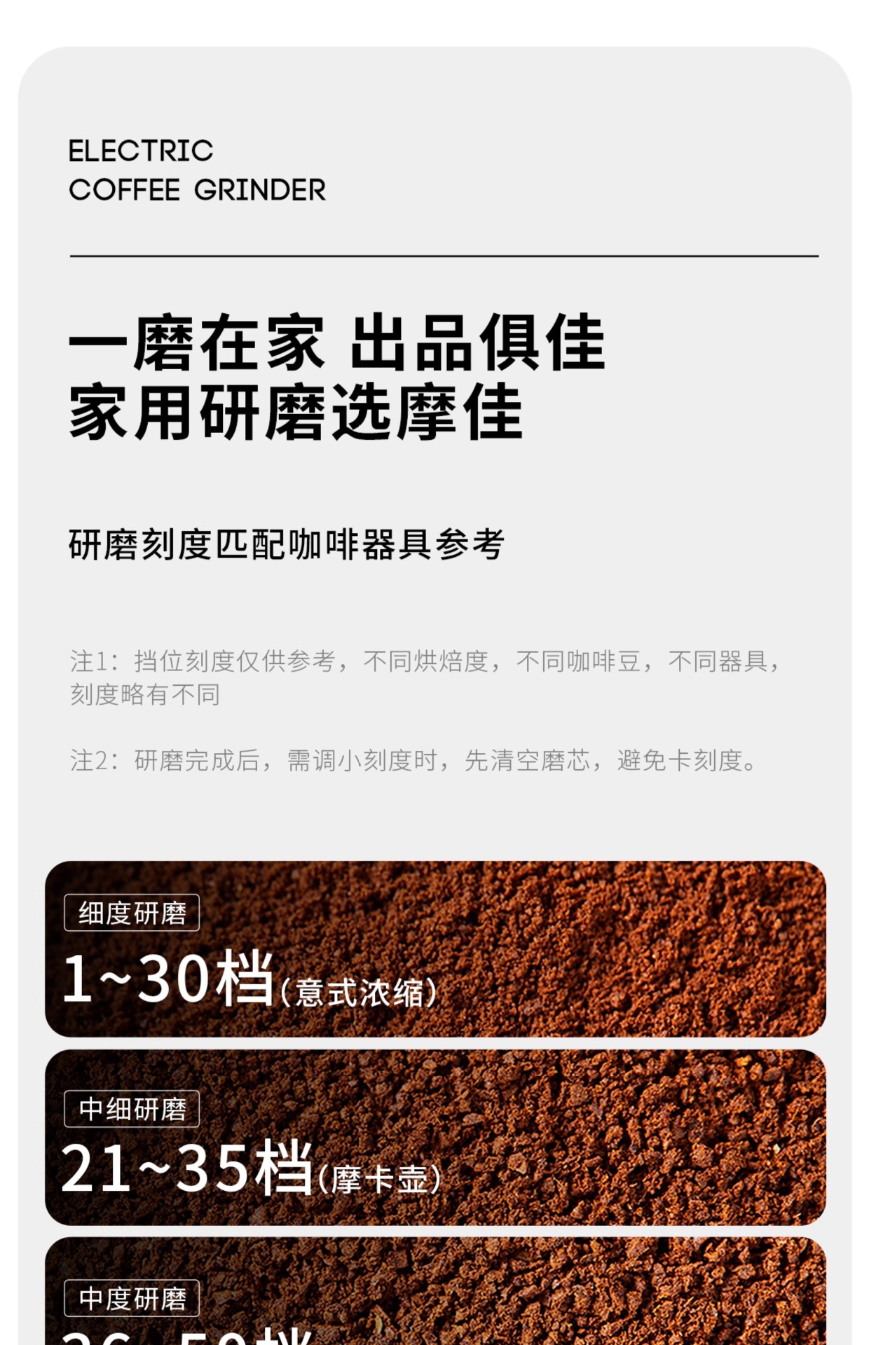 摩佳飓风电动磨豆机意式定量咖啡磨豆机咖啡豆研磨器全自动研磨机详情12