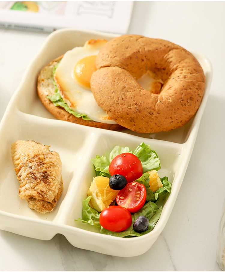 简约陶瓷分隔餐盘创意家用儿童早餐盘大人减脂定量分格餐盘水果盘详情11