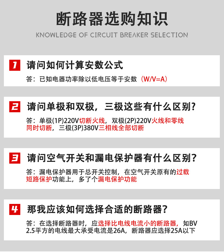 小型断路器DZ47LE2P40A63A家用空气开关漏电保护器总电闸开关100A详情1