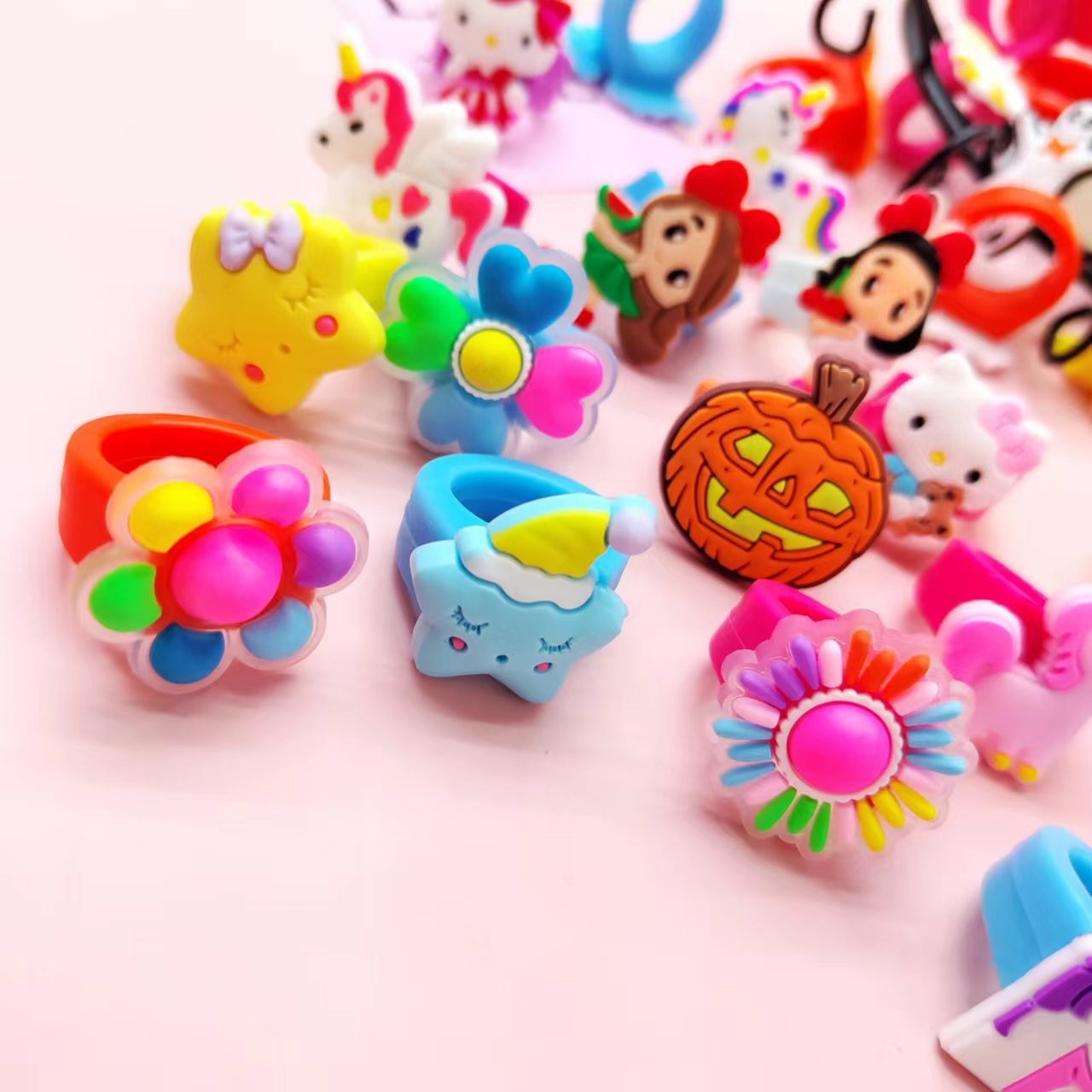 卡通PVC恐龙戒指 创意软胶公仔指环批发 恐龙图案软胶儿童戒指详情22