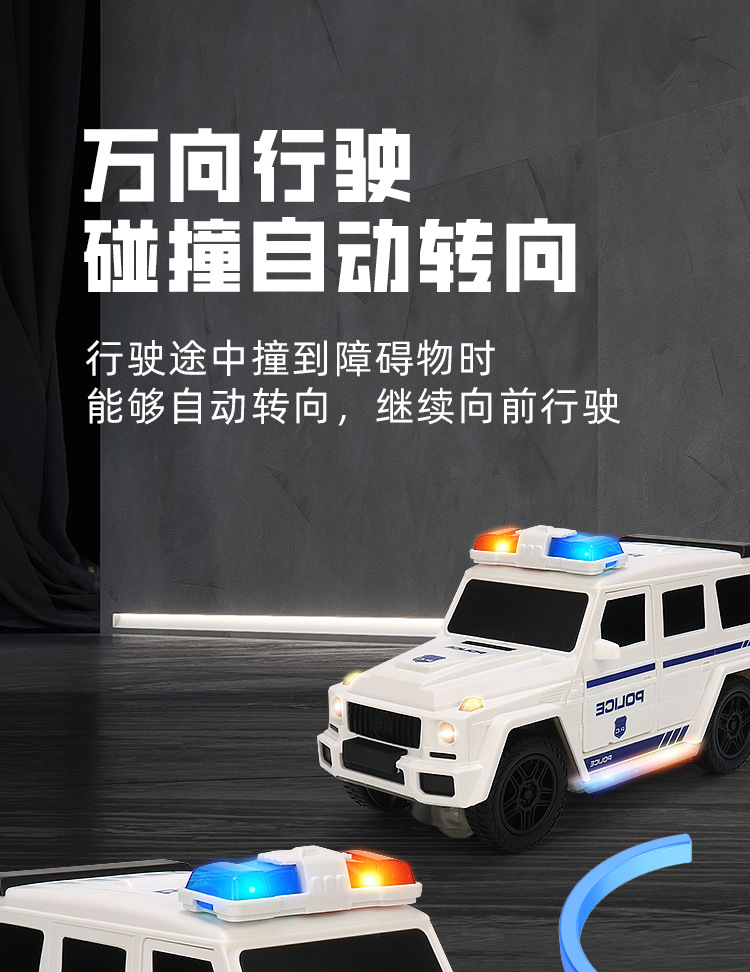 新品电动开门警察车音乐灯光万向小汽车仿真越野车模型男孩玩具车详情5