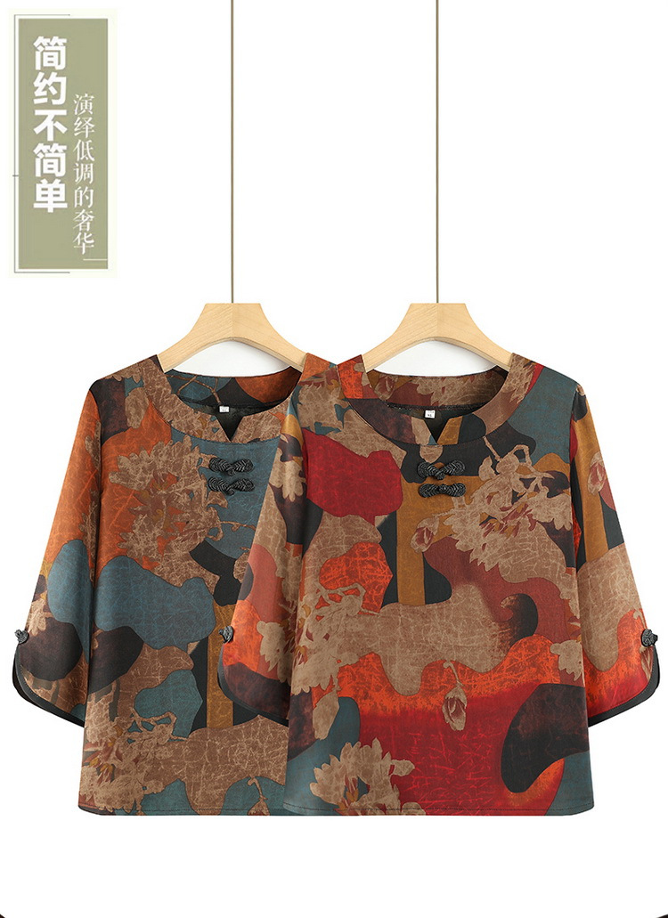 中老年人夏季女奶奶装夏装短袖套装老太太老人60岁妈妈衣服薄新款详情1