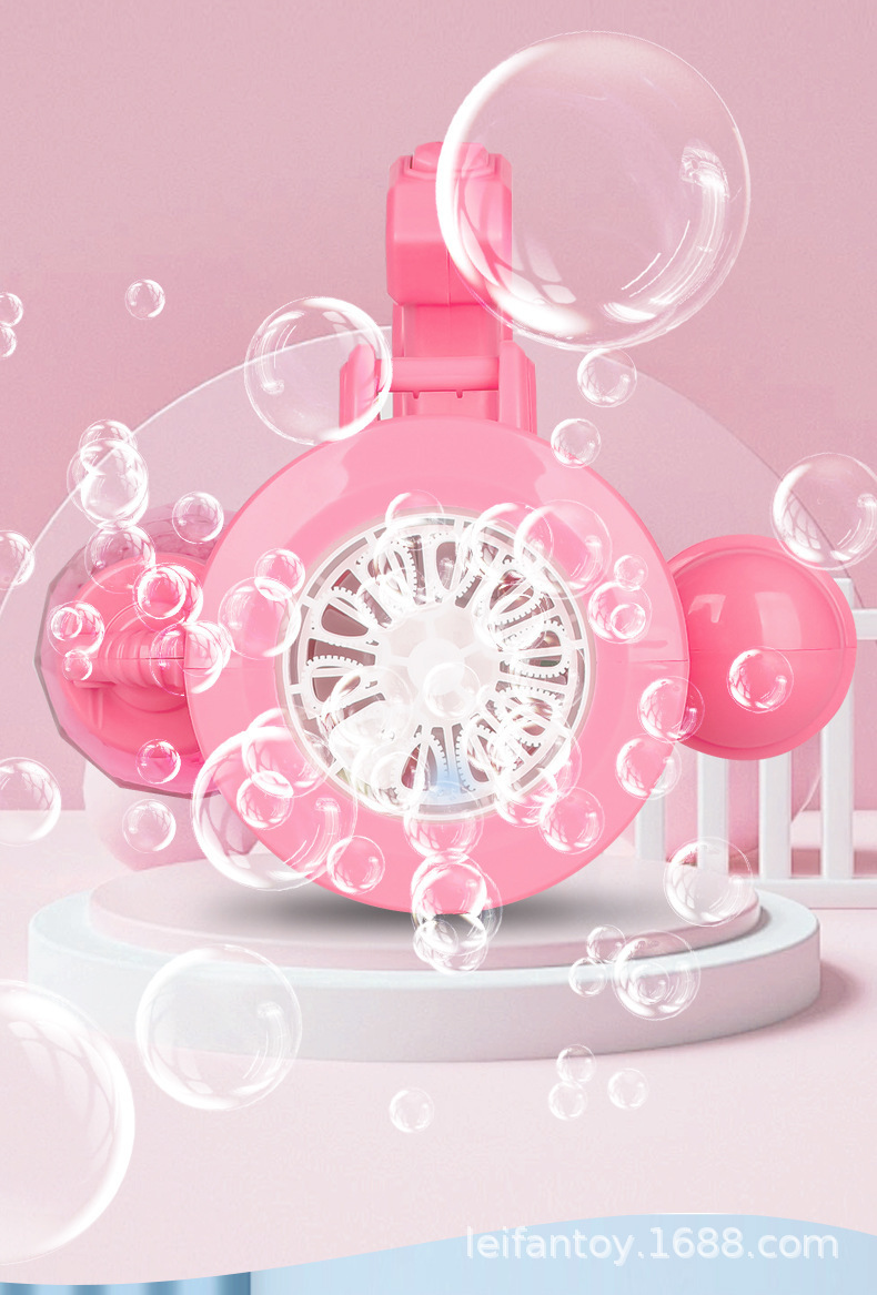 The fully automatic internet-famous bubble machine features an automatic 10-hole Gatling electric multi-hole color light bubble pic 5