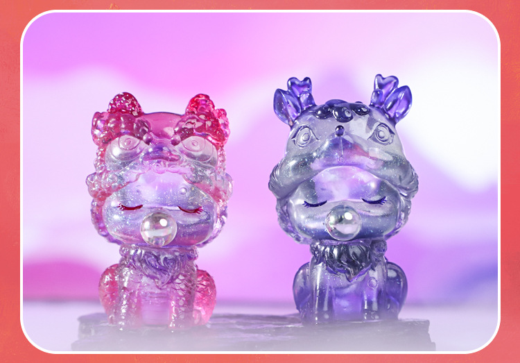 Home desktop ornaments, auspicious beast blind box figurines, illuminated resin handicrafts, festival and birthday gifts, dolls pic 12