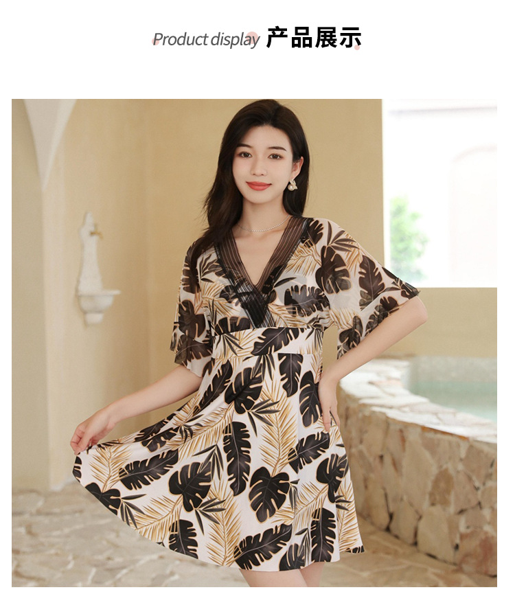 连体泳衣女士大码加肥保守180斤遮肉显瘦中老年妈妈温泉度假泳装-1012350详情17