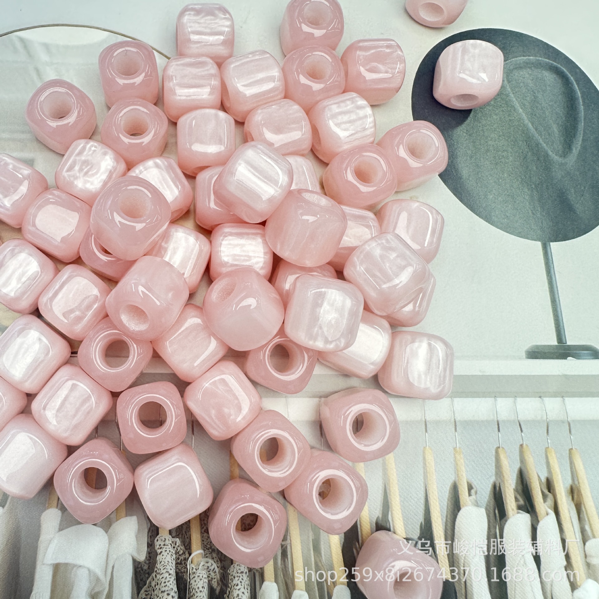 新款大孔批发链项链串珠手高级diy手工12mm桶珠树脂爆款配件多色详情2