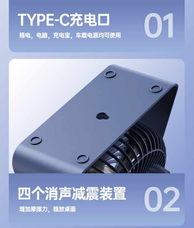 Desktop air circulation fan, electric fan, small household, silent, strong wind force desktop fan, student dormitory, office pic 33