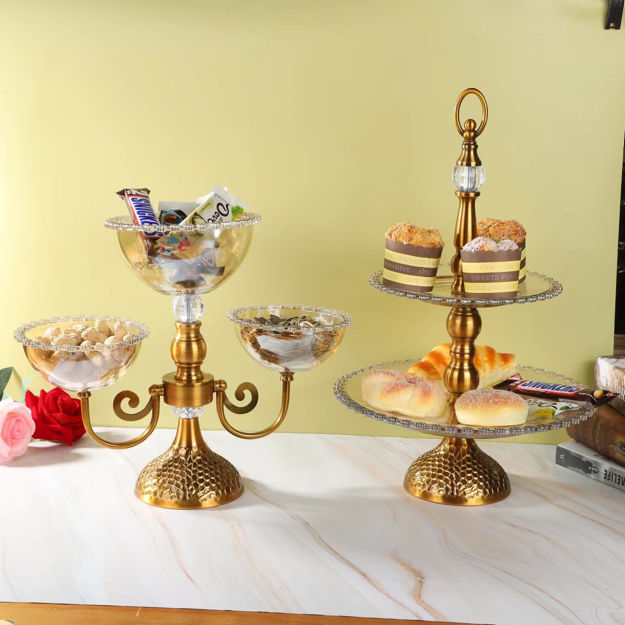 European-style flower sea glass fruit bowl and fruit plate, light luxury, fashionable and diverse living room coffee table ornaments, popular cross-border vases pic 6