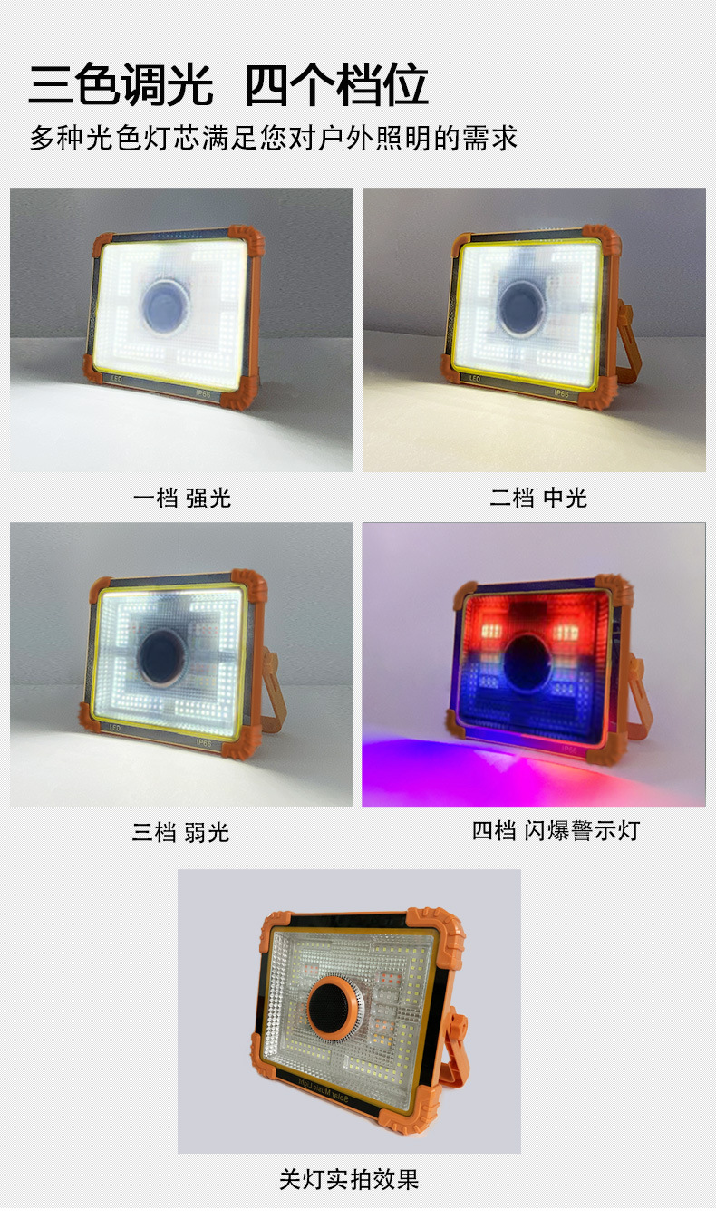 跨境太阳能蓝牙音箱大音量充电灯泡节能夜市地摊灯户外露营照明灯详情4