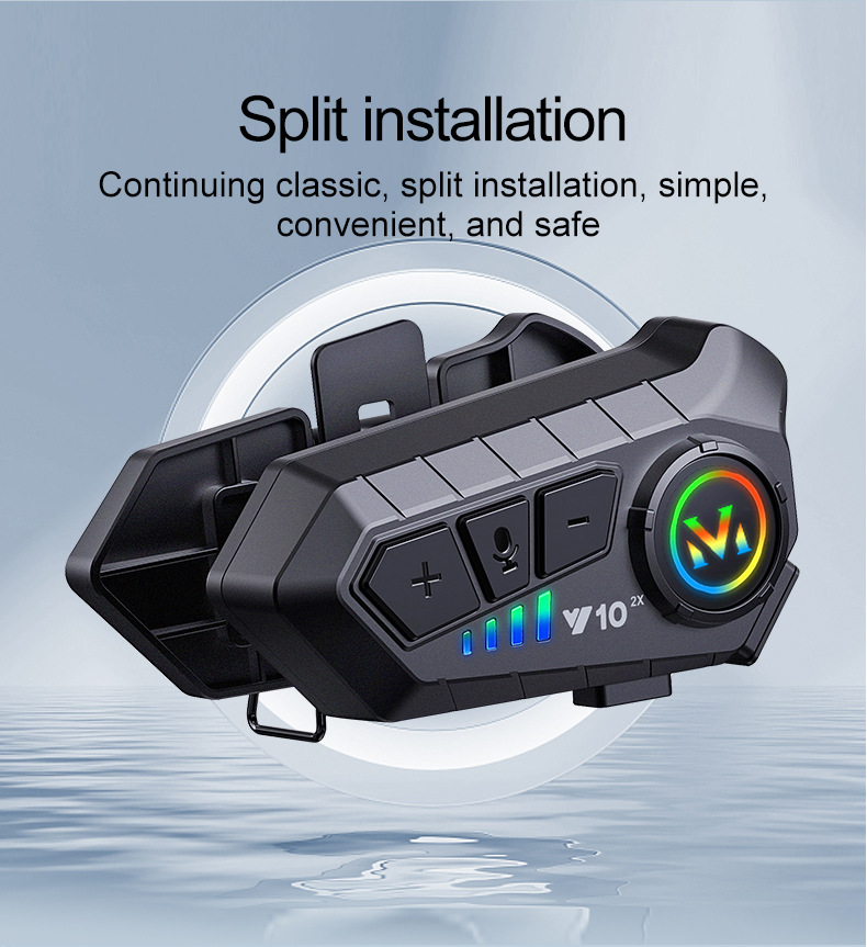 Y10-2X Cross-border bestseller Walkie-talkie Helmet Bluetooth Headphones 500-meter 2-person walkie-talkie smart voice helmet headphones pic 10