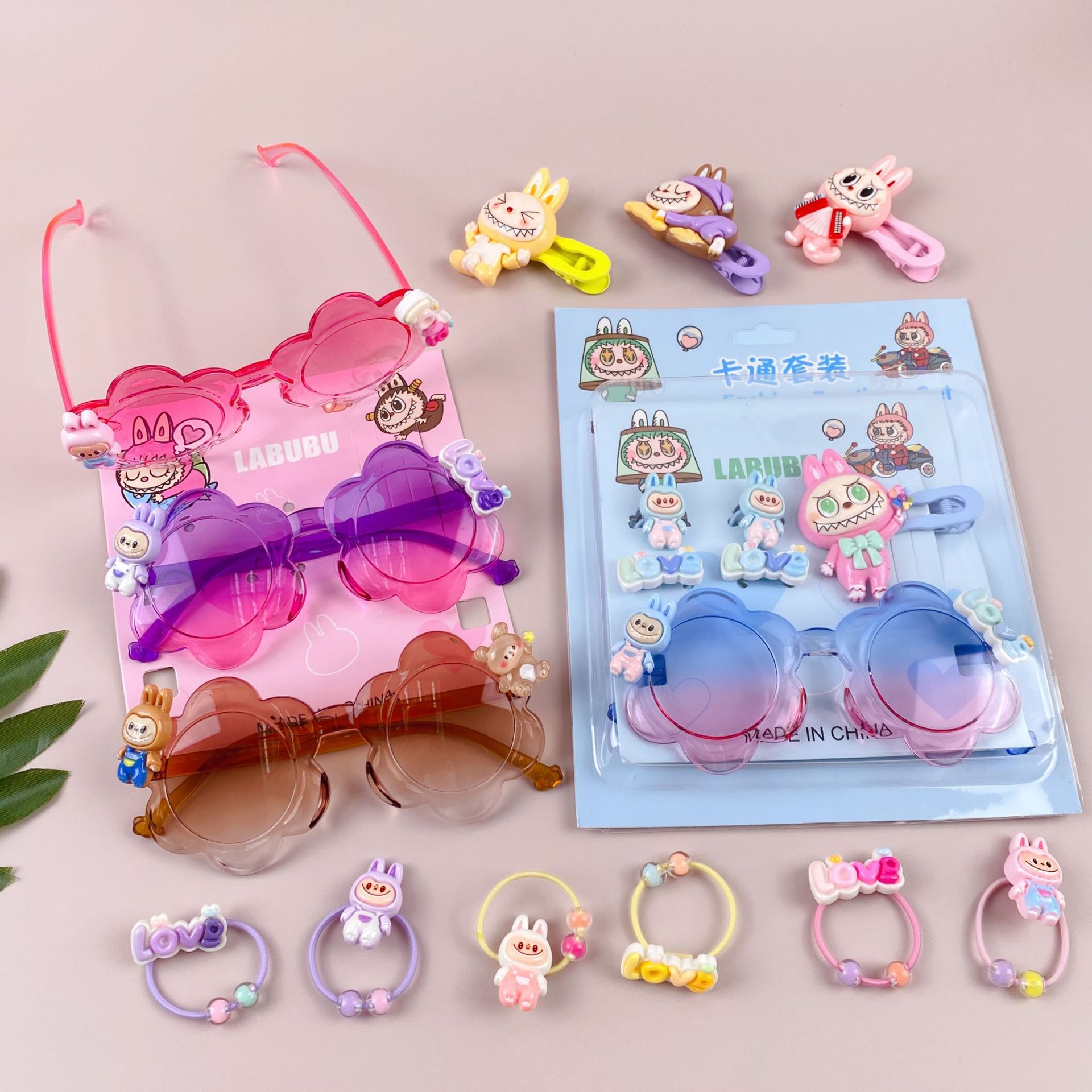 新款哒哒咘眼镜卡通皮筋发夹饰品套装可爱少女心装扮潮玩时尚精品详情42