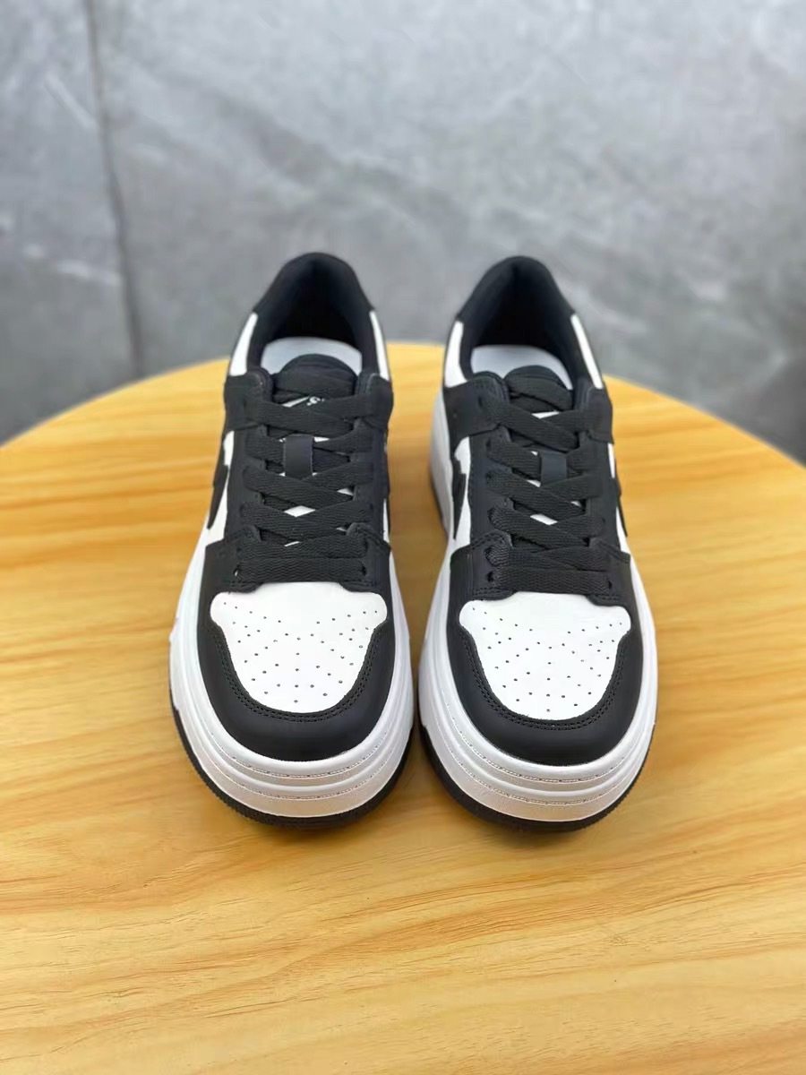 2024黑白色厚底真皮熊猫勾勾鞋女新款小白鞋云朵鞋休闲单鞋运动板详情8