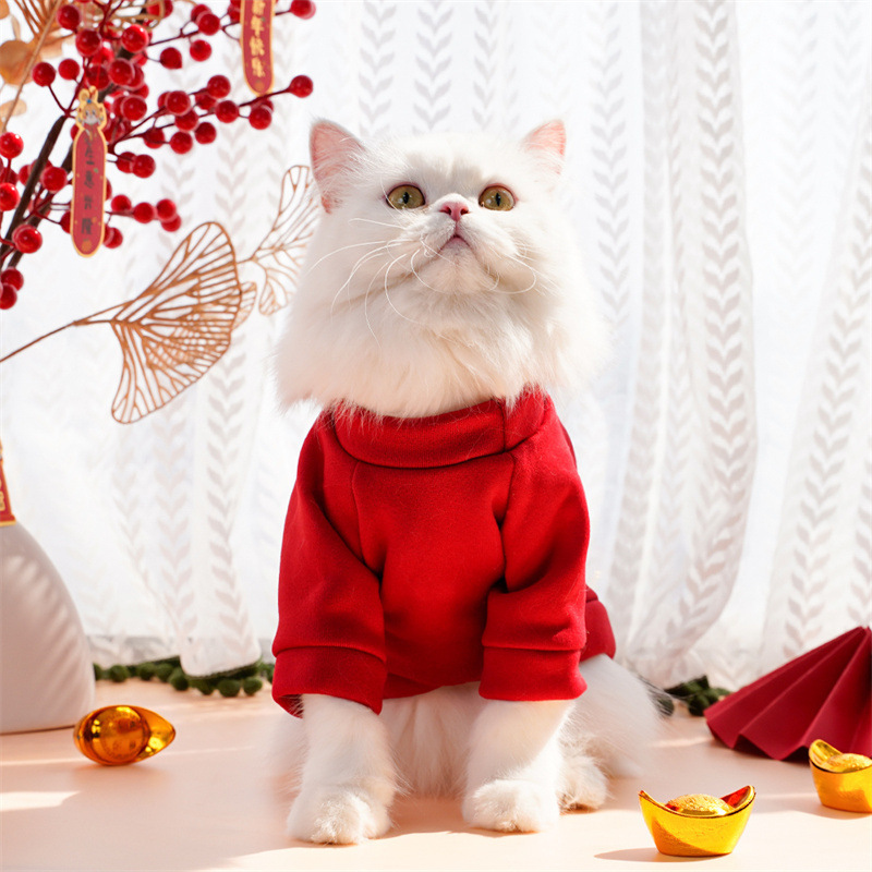 Año nuevo ropa de mascotas otoño invierno más peluche dos pies hoodies para perros ropa de gato teddy suministros fabricantes al por mayor pic 9