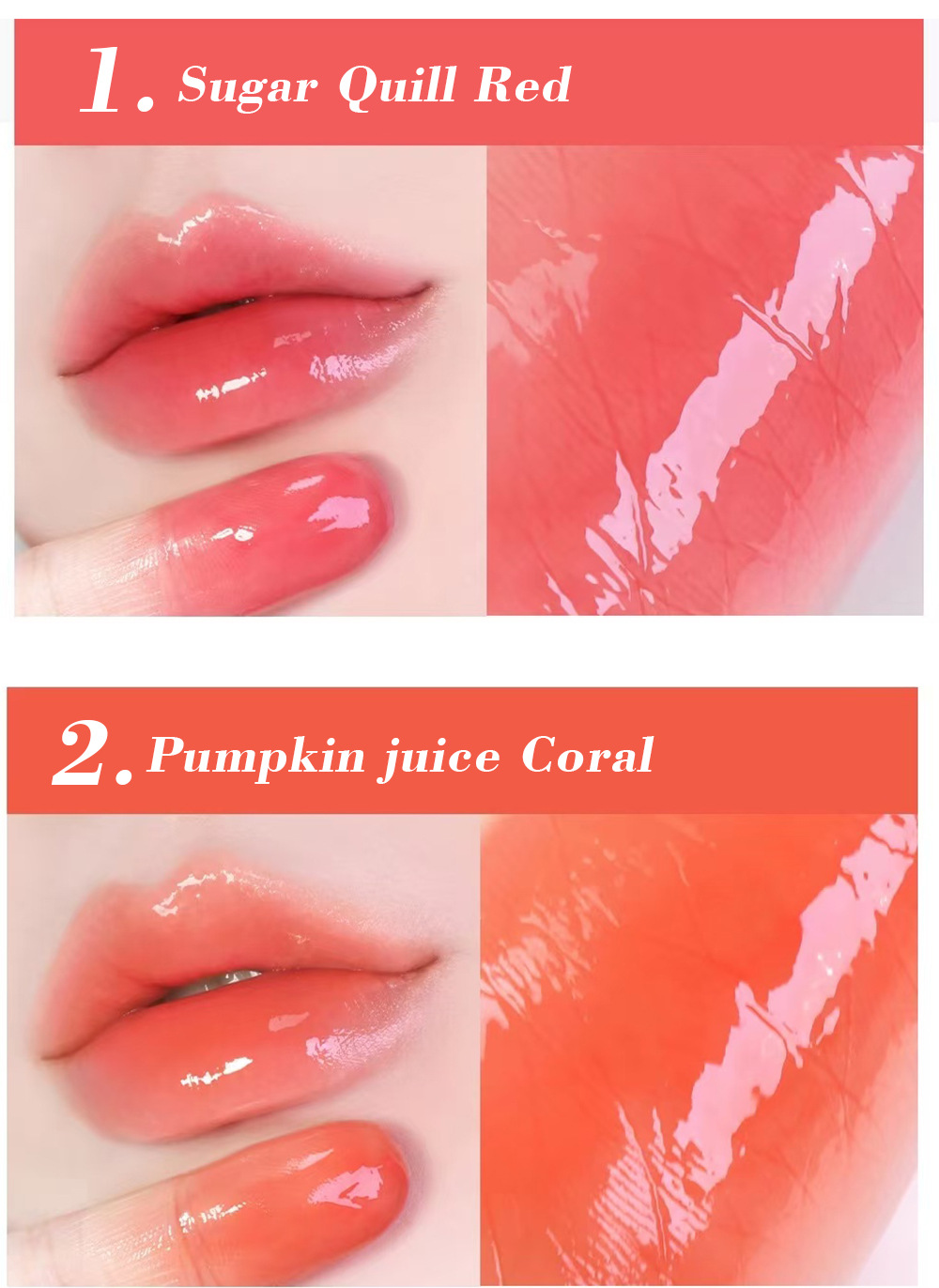 跨境PAGE VINE镜面水晶唇油水润唇蜜水光口红纯欲唇釉不沾杯外贸详情5