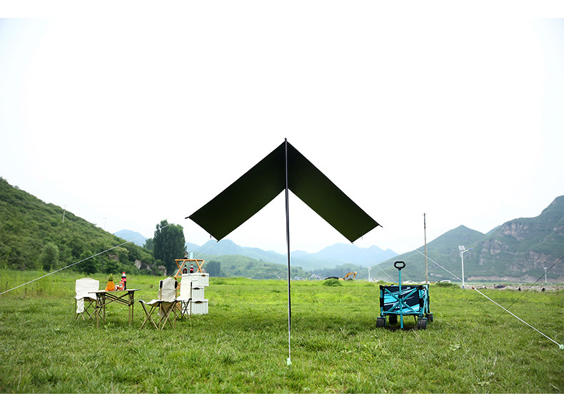 户外露营天幕野餐方形遮阳黑胶加厚防晒涂层野营防雨遮阳棚防暴雨详情16