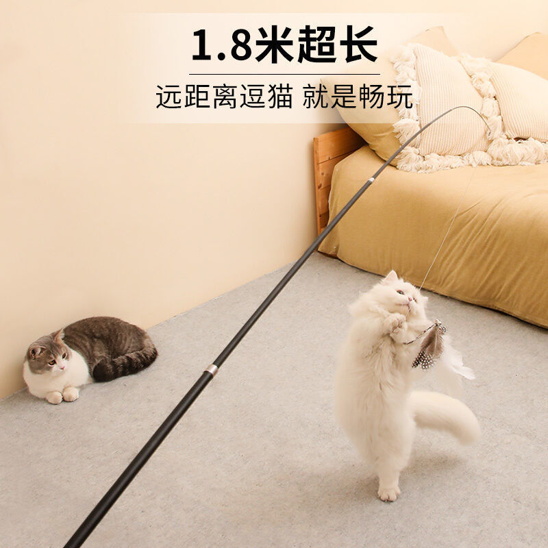 厂家直销伸缩逗猫棒四节伸缩加长款猫玩具宠物用品现货批发详情6