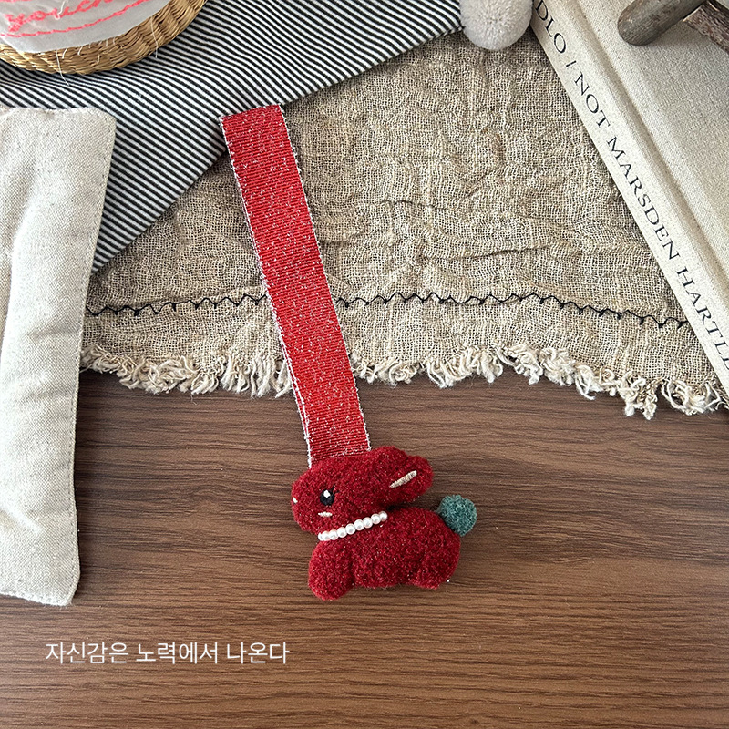A new Korean fabric cotton-filled bear pendant, a cute and soft three-dimensional animal keychain for children, and a versatile accessory pic 16