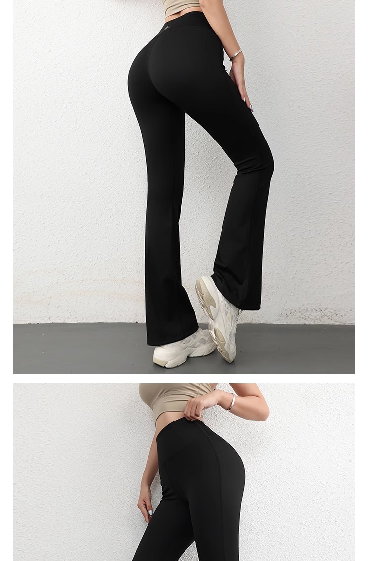 lulu foreign trade high-waisted, hip-lifting flared pants, seamless nude yoga fitness pants for women pic 26
