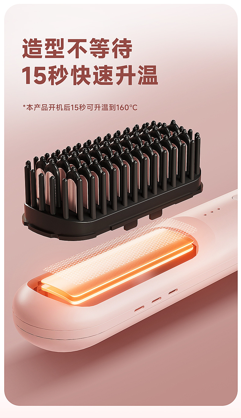 志高直发梳不伤发家用负离子便携式直发梳直卷两用电动美发梳详情6