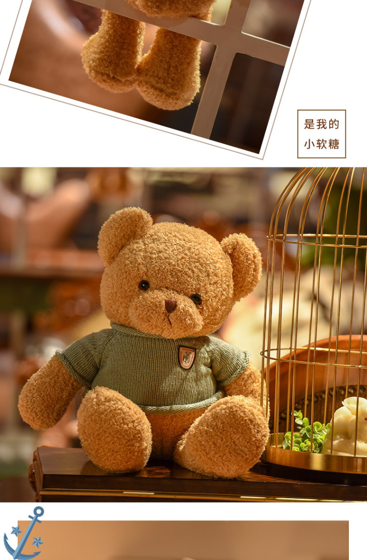 可爱抱抱熊泰迪熊公仔玩偶陪睡穿衣小熊布娃娃毛绒玩具礼物批发详情8