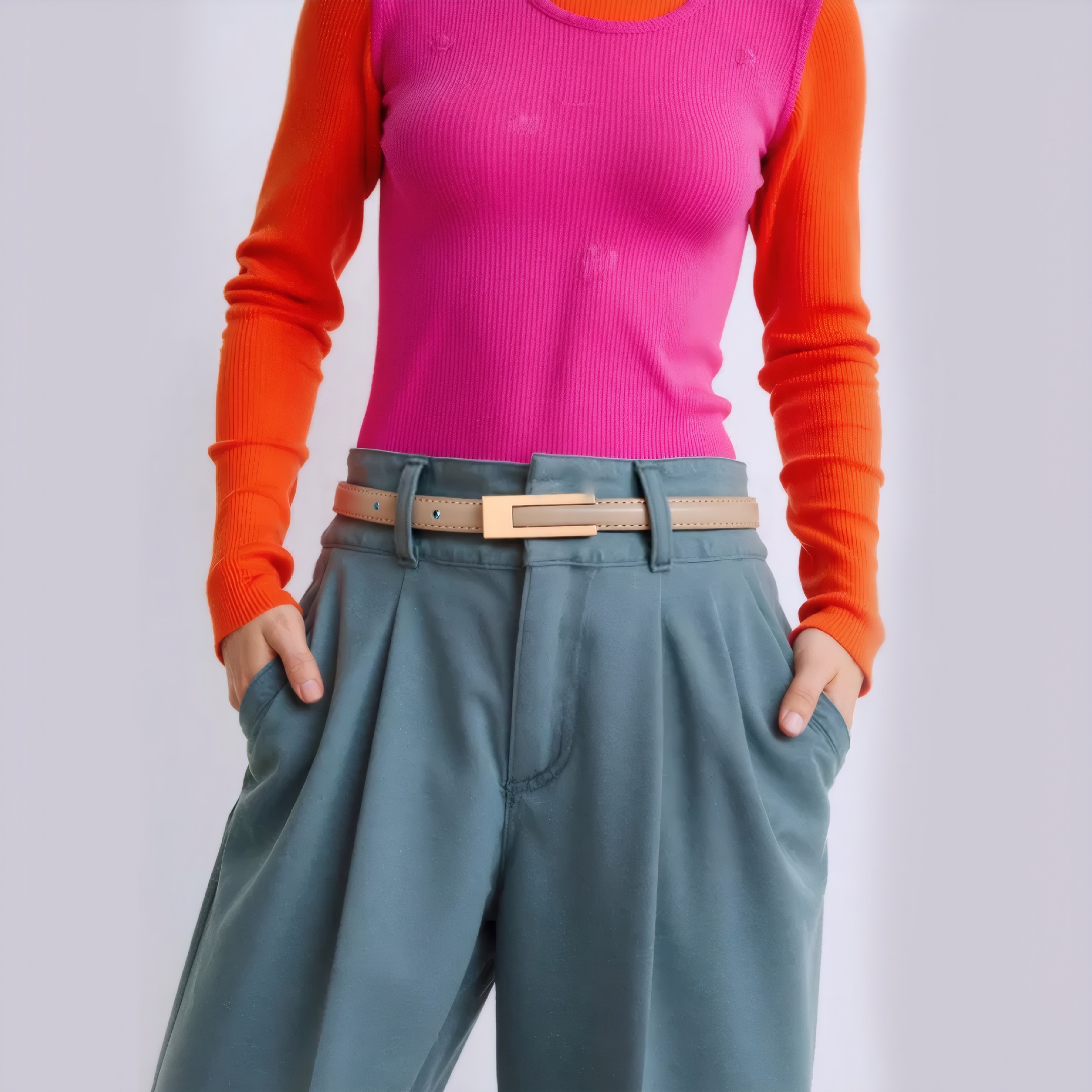 韩国复古小皮带女黑色简约百搭裤带装饰配裙子西装牛仔裤腰带细款详情7