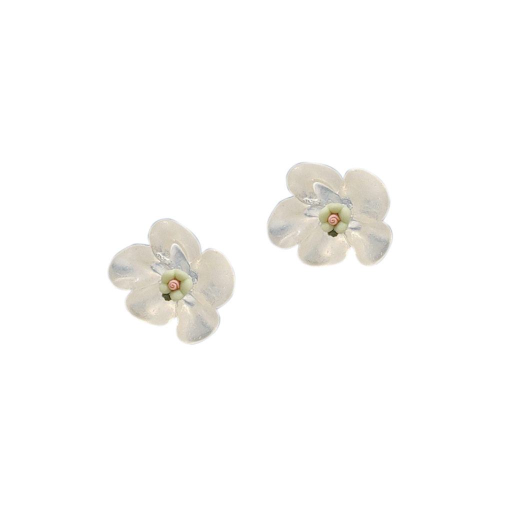 [Blue Sky Flower World]925 Silver Needle Transparent Acrylic Flower Stud Earrings for Women, New Japanese and Korean Style Earrings Factory pic 6