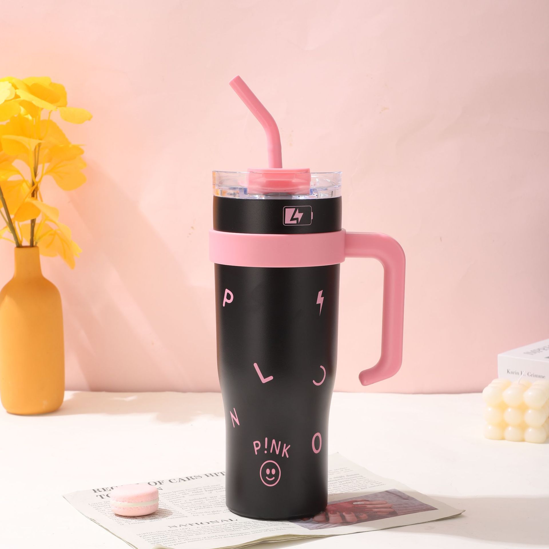 跨境卡通三丽鸥40oz冰霸杯手柄大容量汽车杯创意304不锈钢保温杯详情11