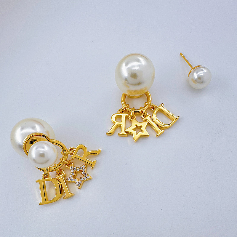 Celeste celeste nuevo estilo perla pendientes calado mujer de alta clase sentido multiplos pendientes luz lujo agujas plateadas orejeras fábrica pic 6