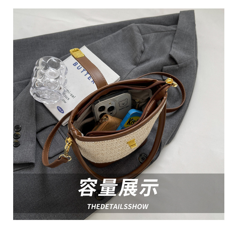 This 2023 new, niche design crossbody bag for women is a versatile and high-end hand-held bucket bag for summer pic 7