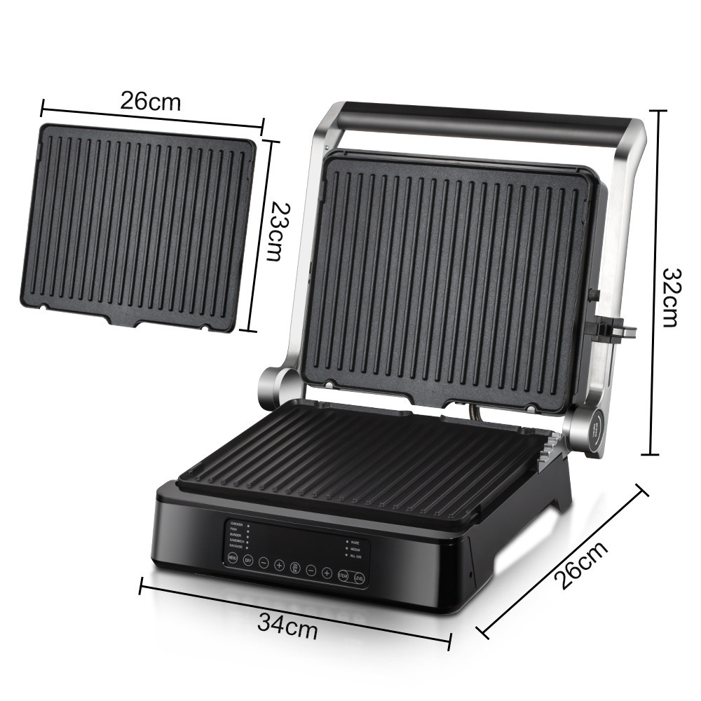 European and British standard cross-border two-in-one steak machine, sandwich machine, waffle machine, detachable intelligent display for breakfast pic 6